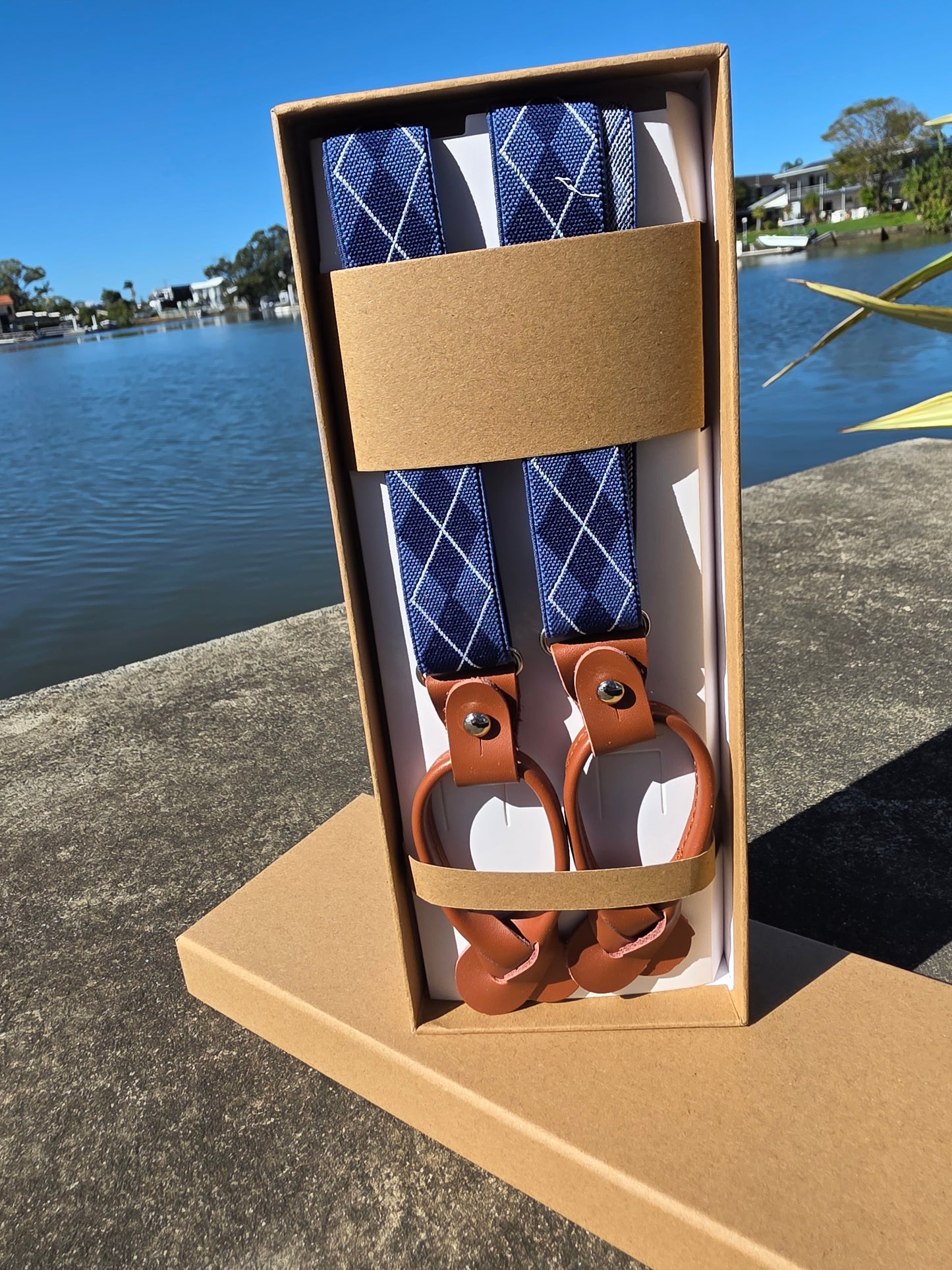 Slim Argyle Suspenders